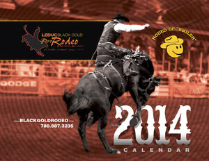 A sepia-toned photo with a predominant yellow Rodeo of Smiles logo were the featured elements for the 2014 BGR calendar produced by Industrial NetMedia