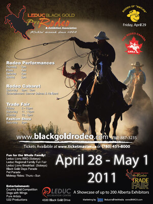 The 2011 edition of the BGR poster designed by INM of Nisku/Edmonton features a bold image of cowboys with lariats flying