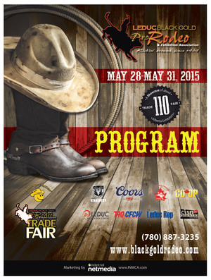 The iconic stetson/boots/lasso graphic on all 2015 BGR marketing material was also used for the cvover of the program designed by INM of Leduc