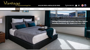 Vantage Flooring's homepage designed by Industrial NetMedia in Leduc. 