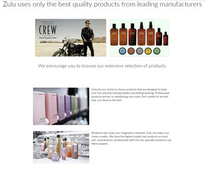Images of shampoo, conditioner, hair coloring agents and other professional beauty products are a part of the product gallery designed by INM